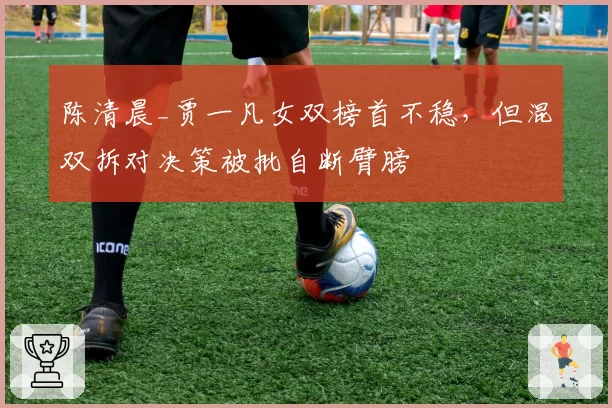 陈清晨_贾一凡女双榜首不稳，但混双拆对决策被批自断臂膀